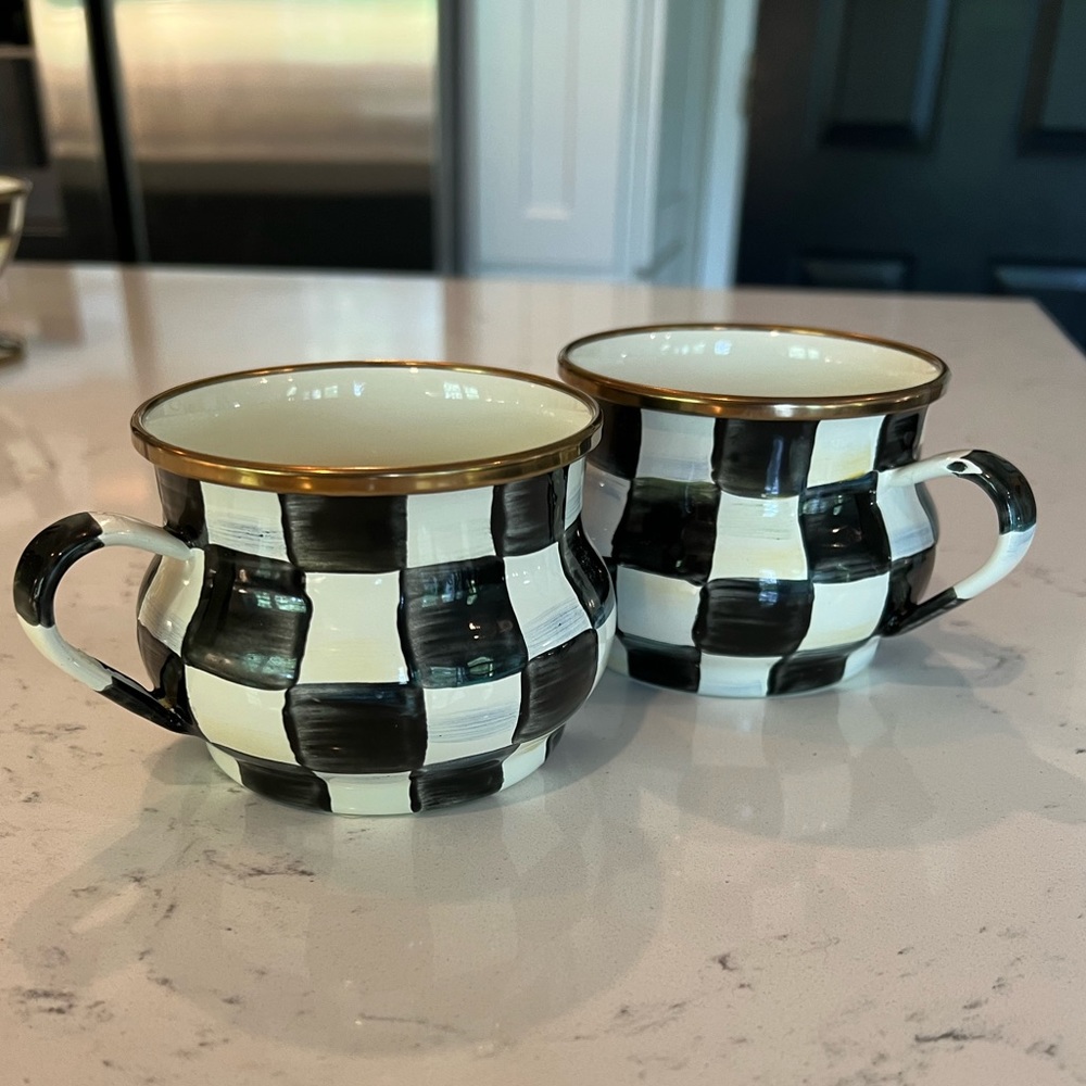 Mackenzie-Child Courtly Check Enamel Teacup